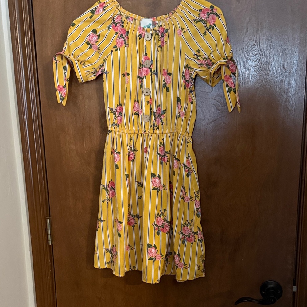 Lily Bleu Yellow Floral Striped Dress